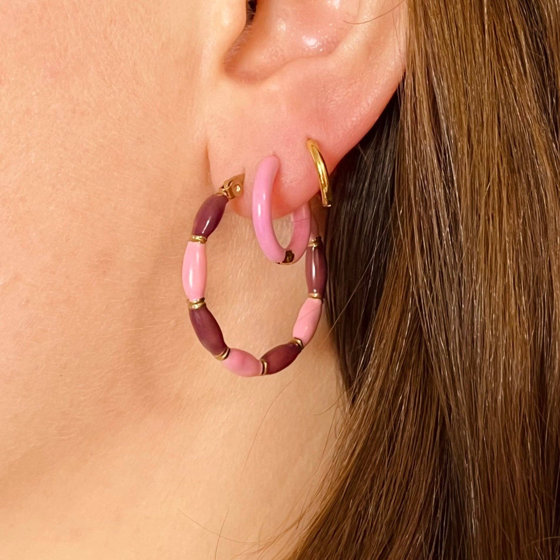 Everyday Candy Stripe Hoops