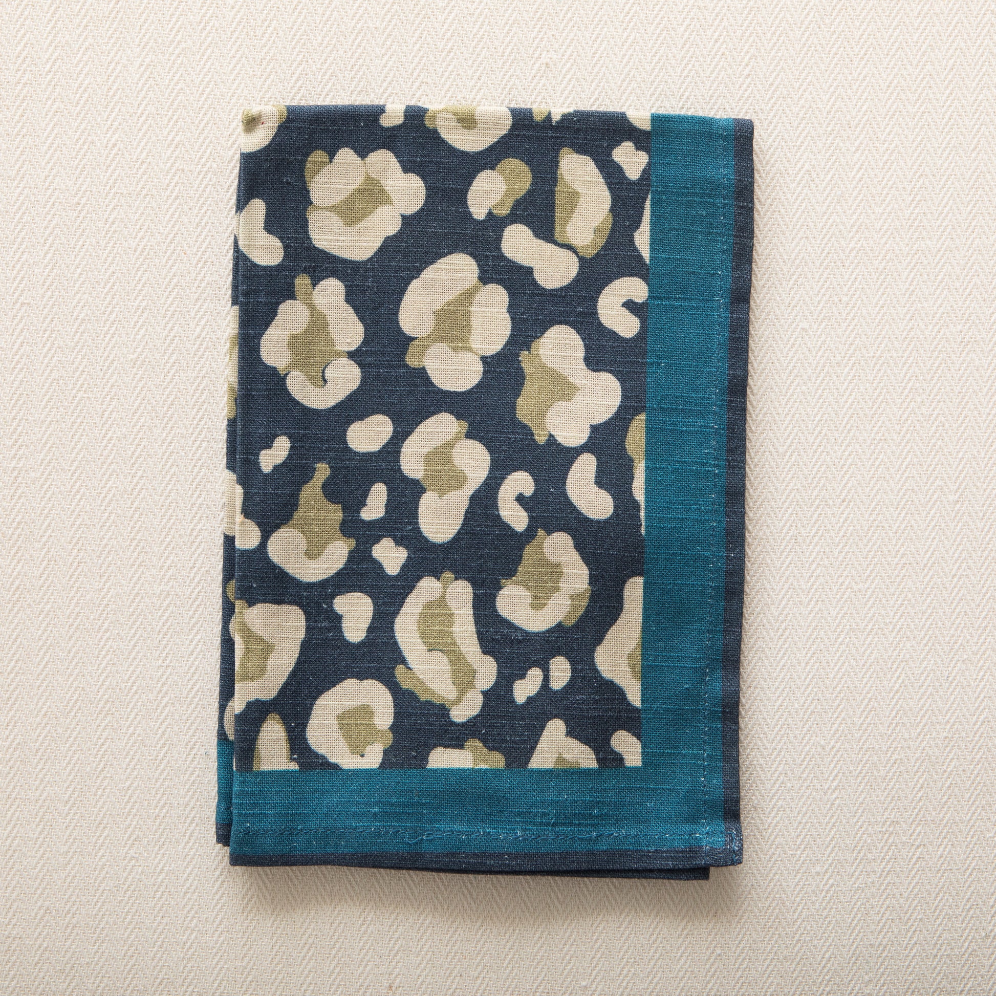 Dark Blue Leopard Napkin