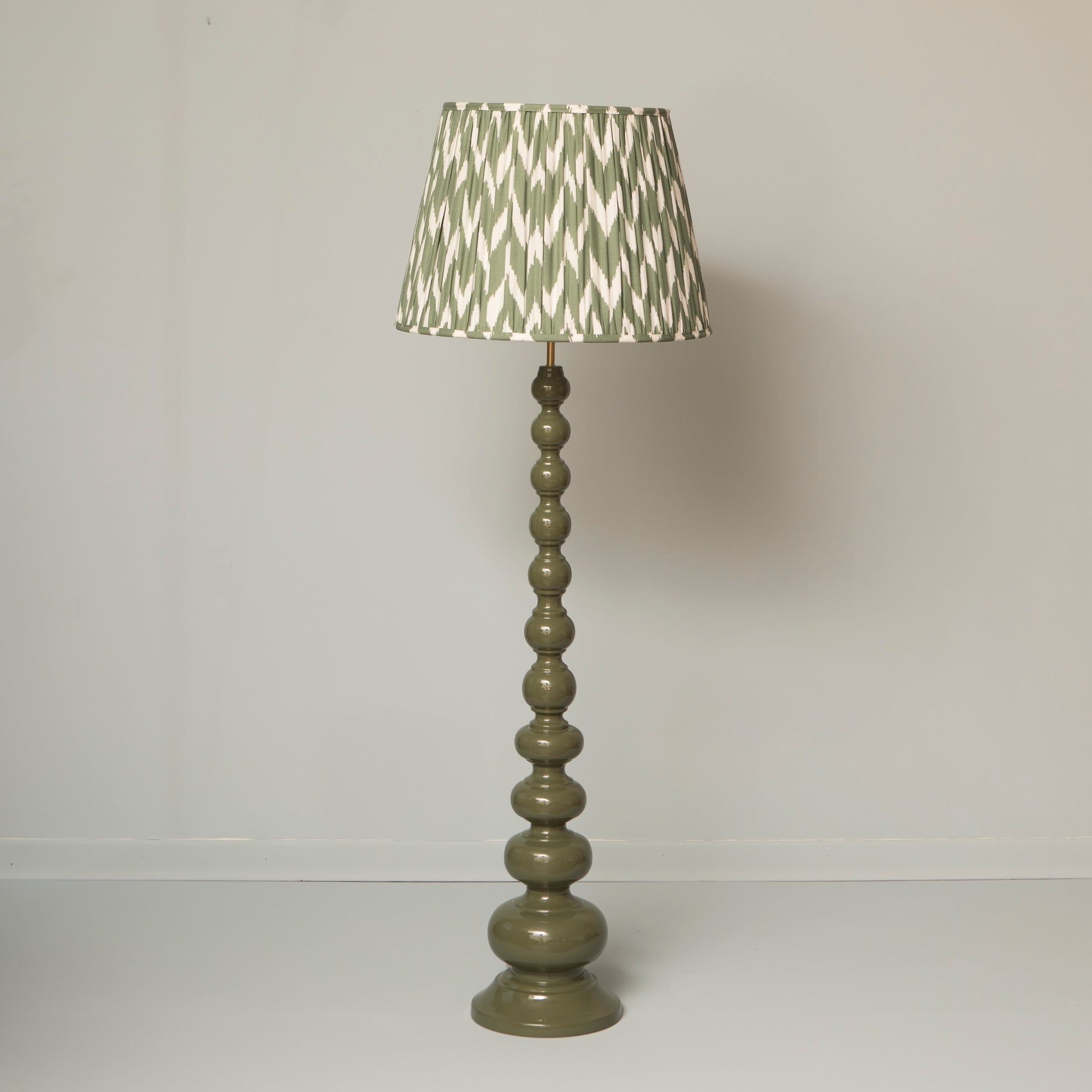 Wooden Bobbin Floor Lamp