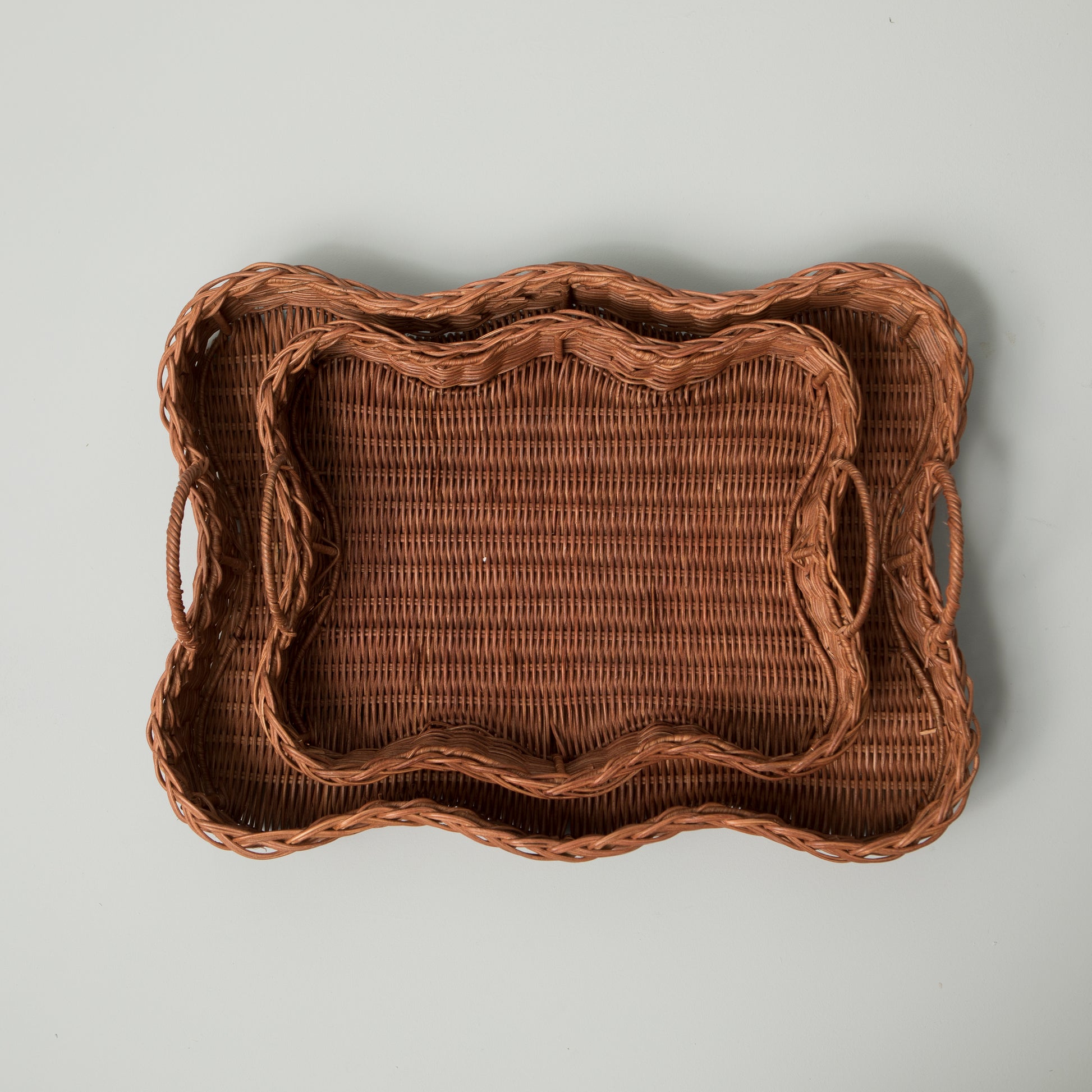 Rattan Scalloped Tray