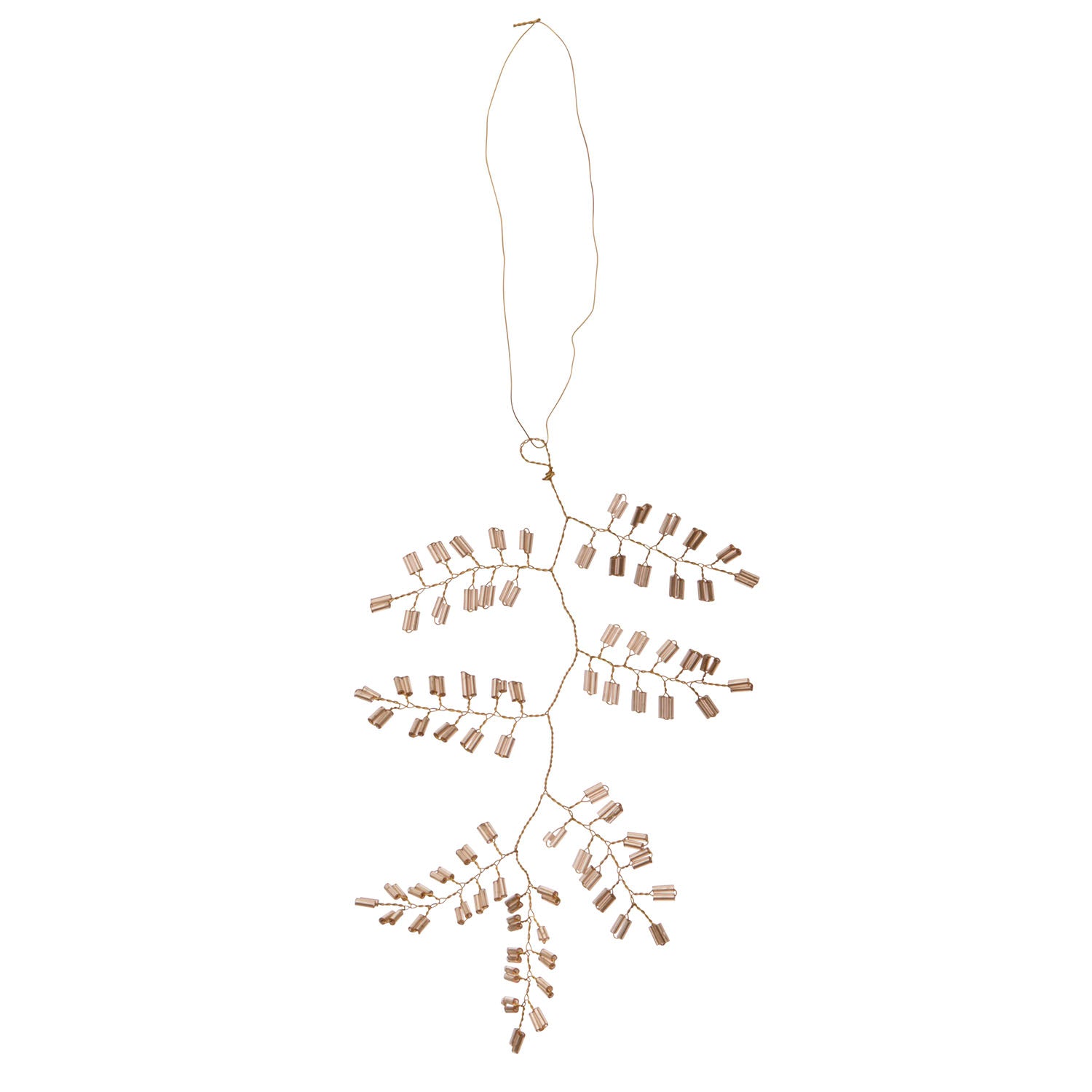 Beaded Ornament Twig Beaded Champagne