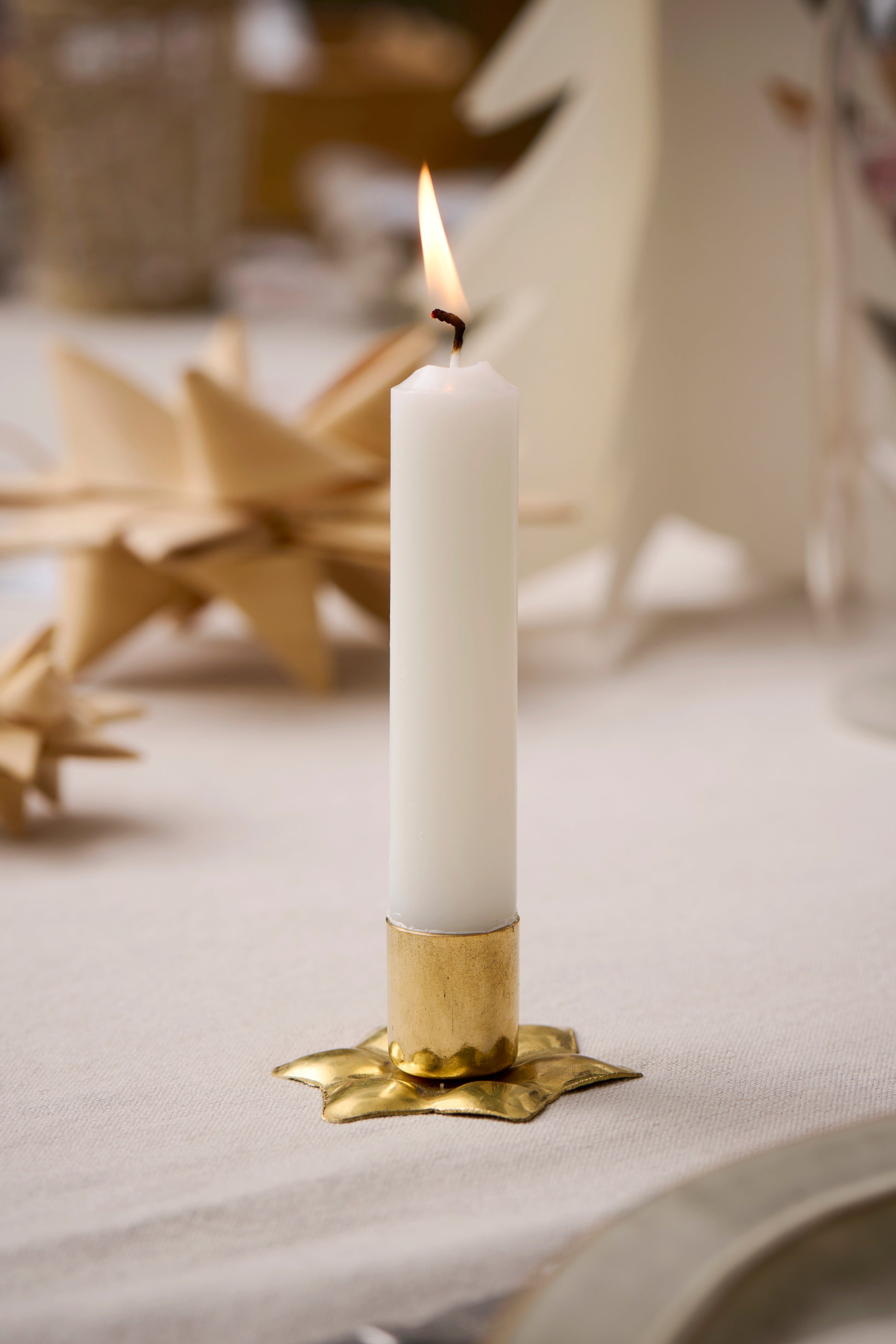 Brass Star Candle Holder Small