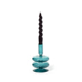 Ocean Teal Coloured Glass Taper Holder