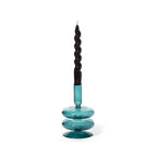Ocean Teal Coloured Glass Taper Holder