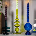 Pear Green Coloured Glass Taper Holder