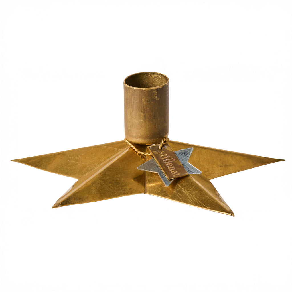 Brass Star Candle Holder Large
