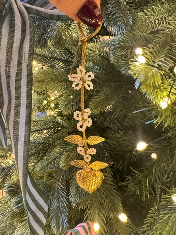 Gold Heart Hanging Ornament