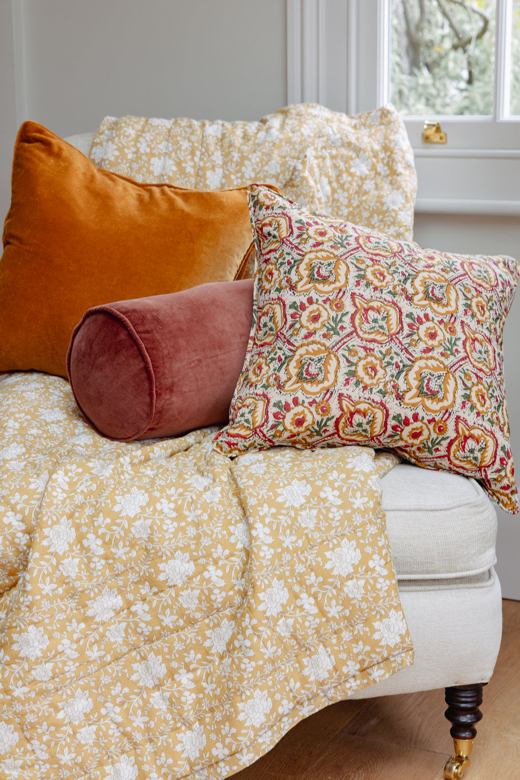 Velvet Bolster 20x50cm Cushion