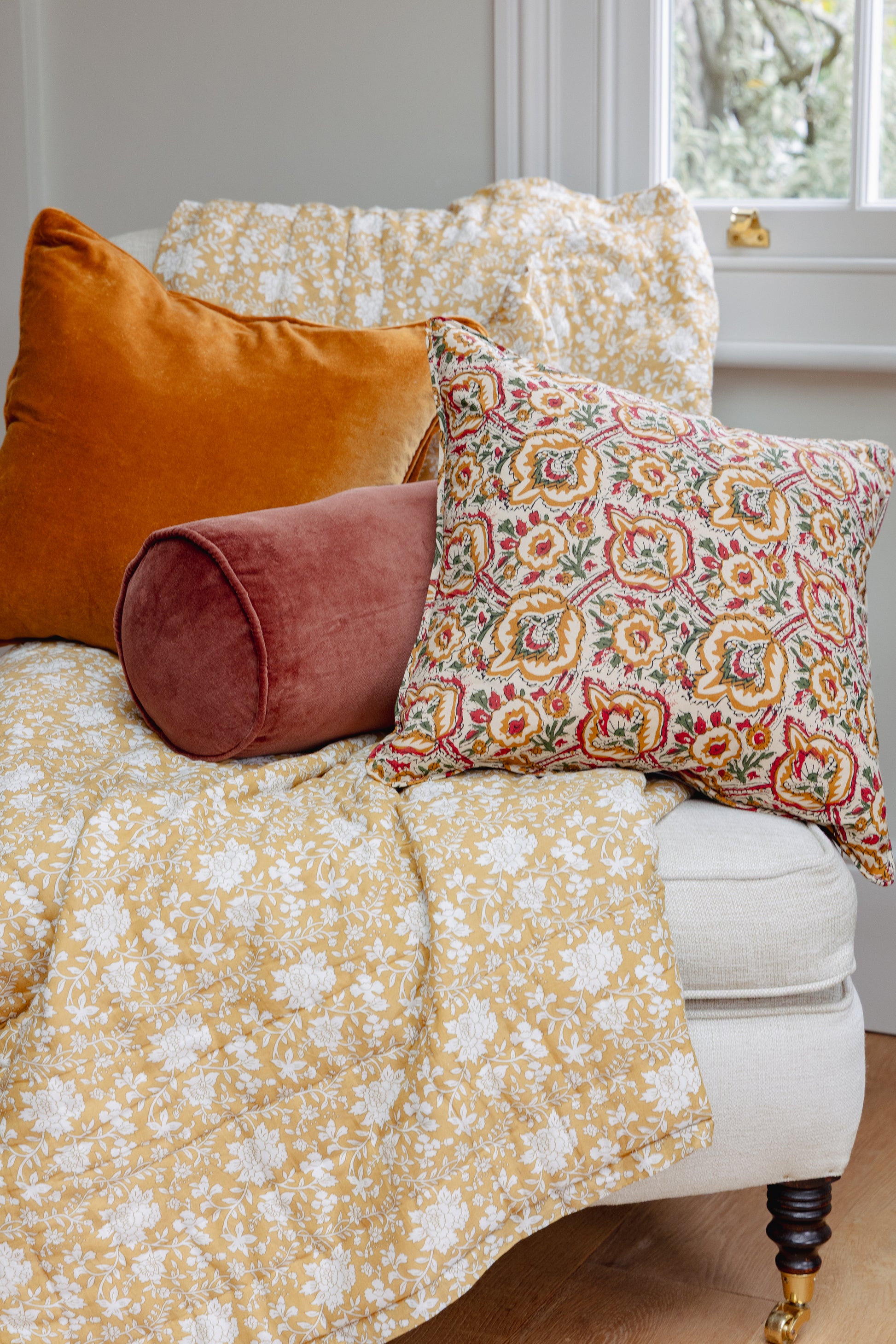 Velvet Bolster 20x50cm Cushion