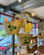 Strawberry Embroidered Market Basket
