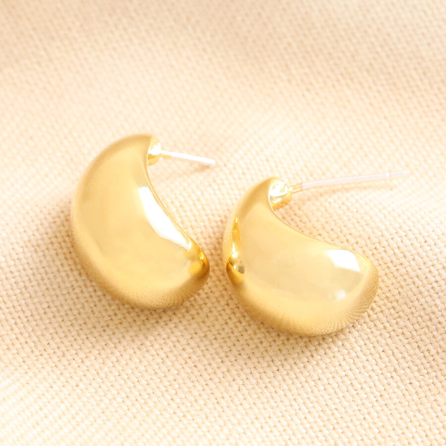 Chunky Teardrop Half Hoop Earrings Gold