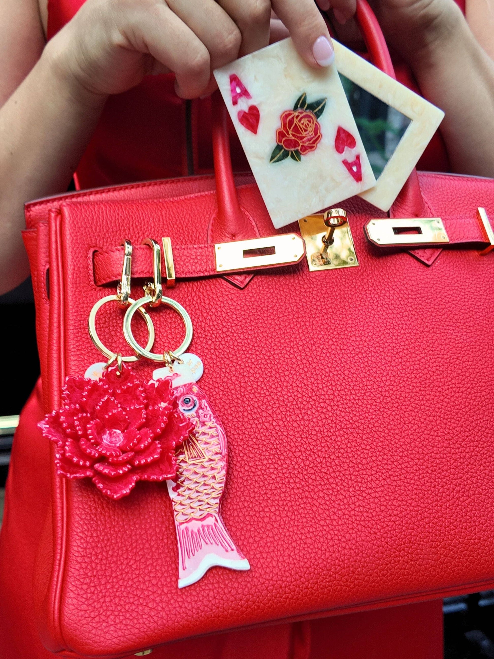 Hand-painted Ace of Hearts Compact Mirror