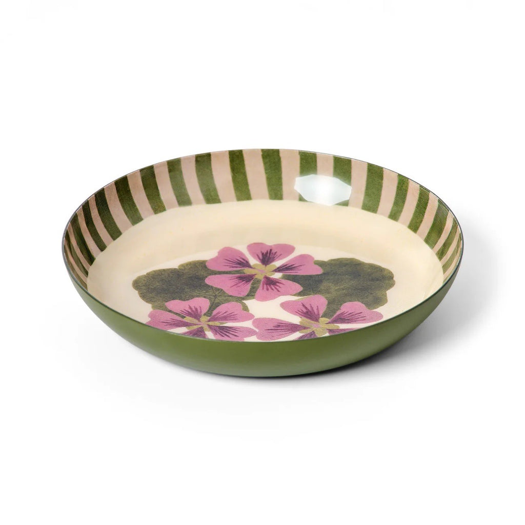 Round Enamel tray Geranium