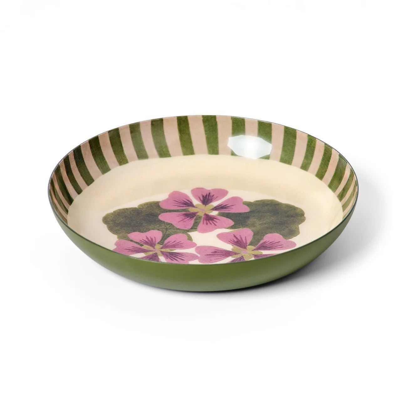 Round Enamel tray Geranium