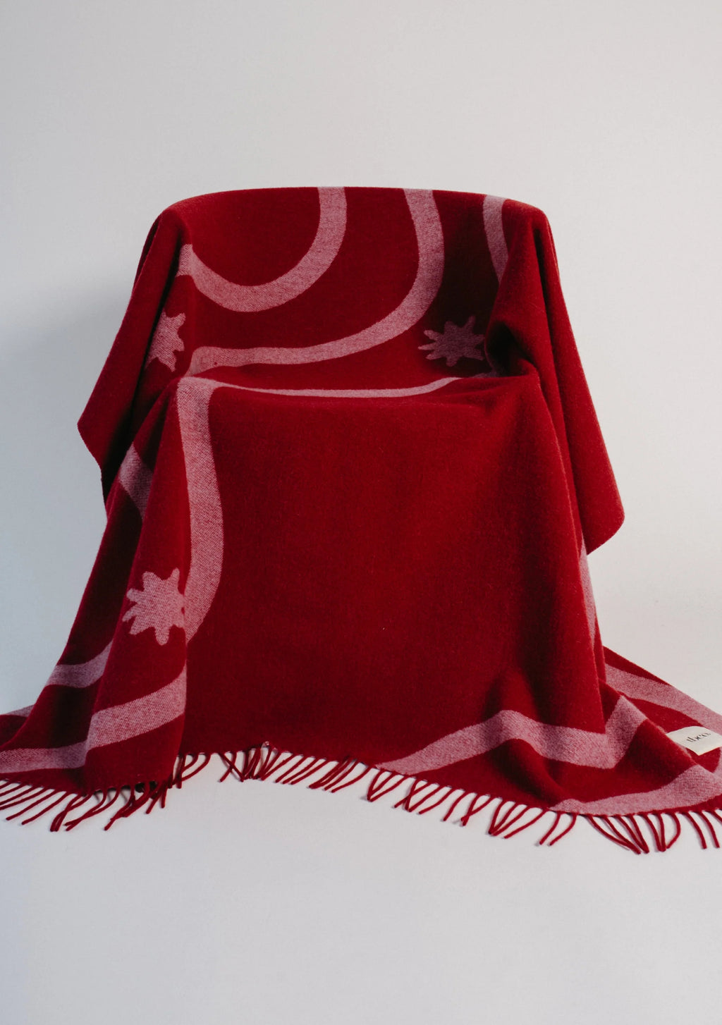 Lambswool Blanket Red Wave