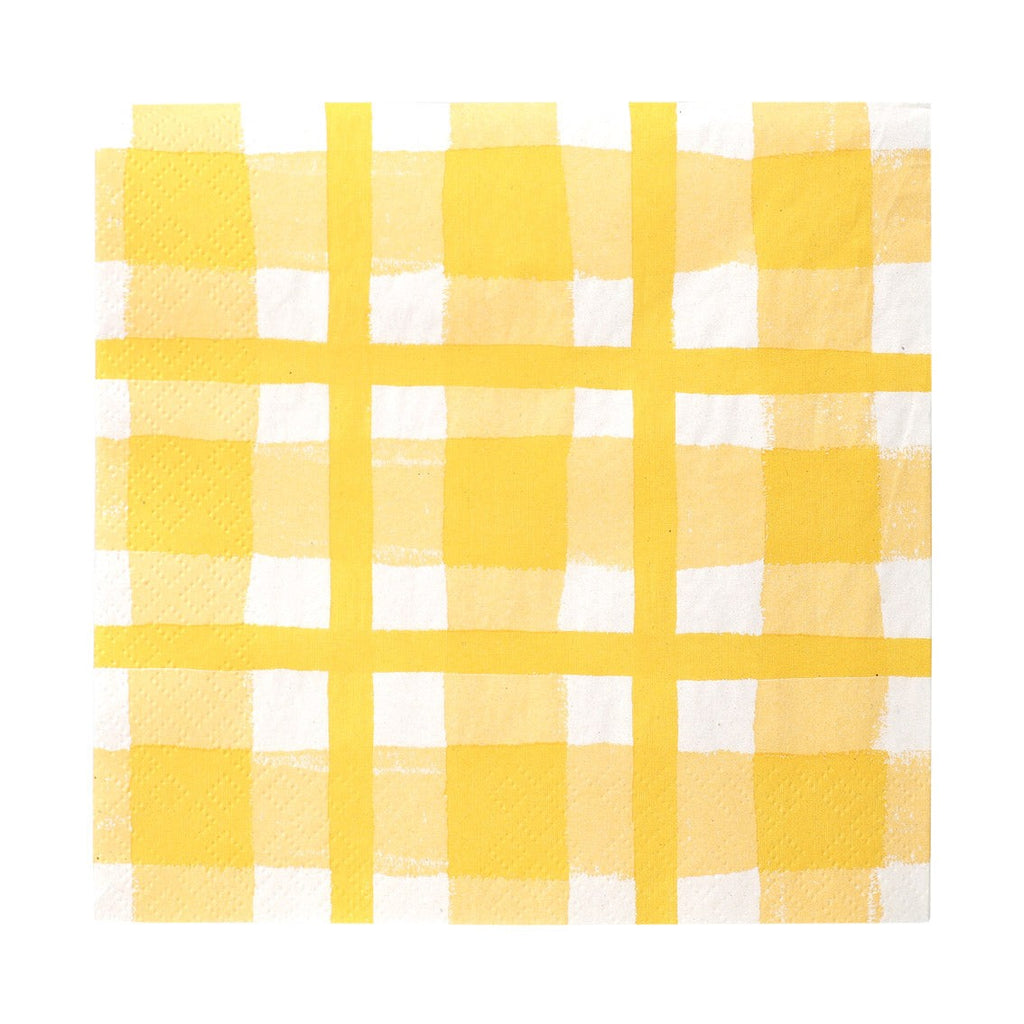Paper Napkin Check Yellow