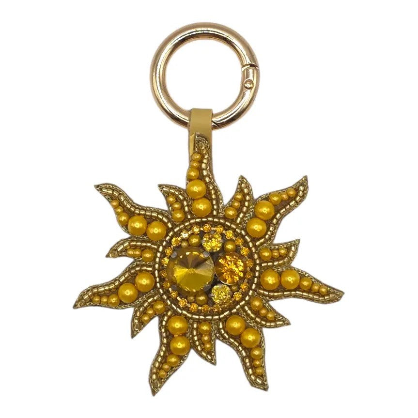 Golden Sun Beaded Bag Charm