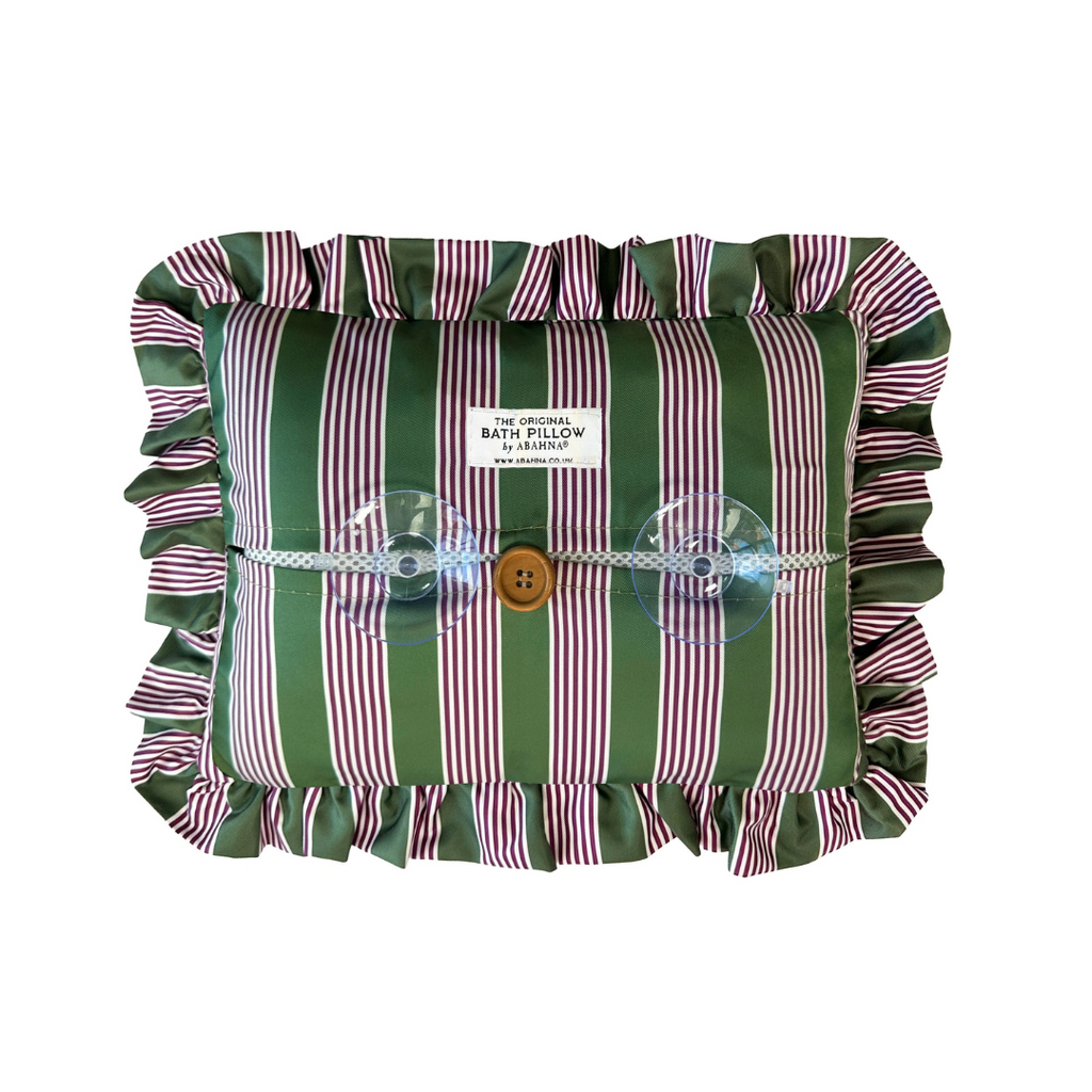 Bath Pillow Pink, Green Stripe