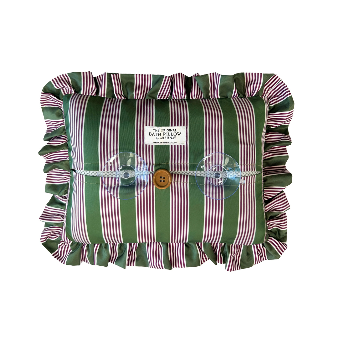 Bath Pillow Pink, Green Stripe