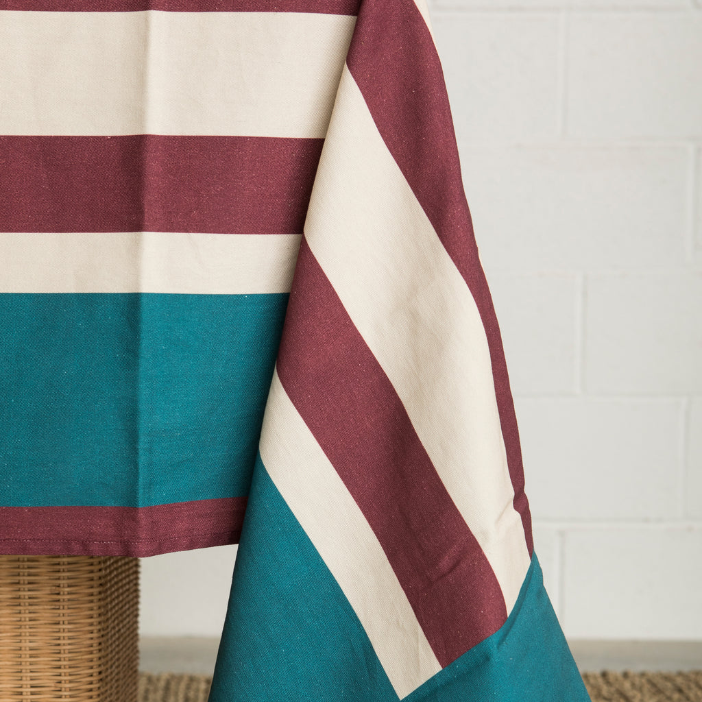 Aubergine Stripe Tablecloth