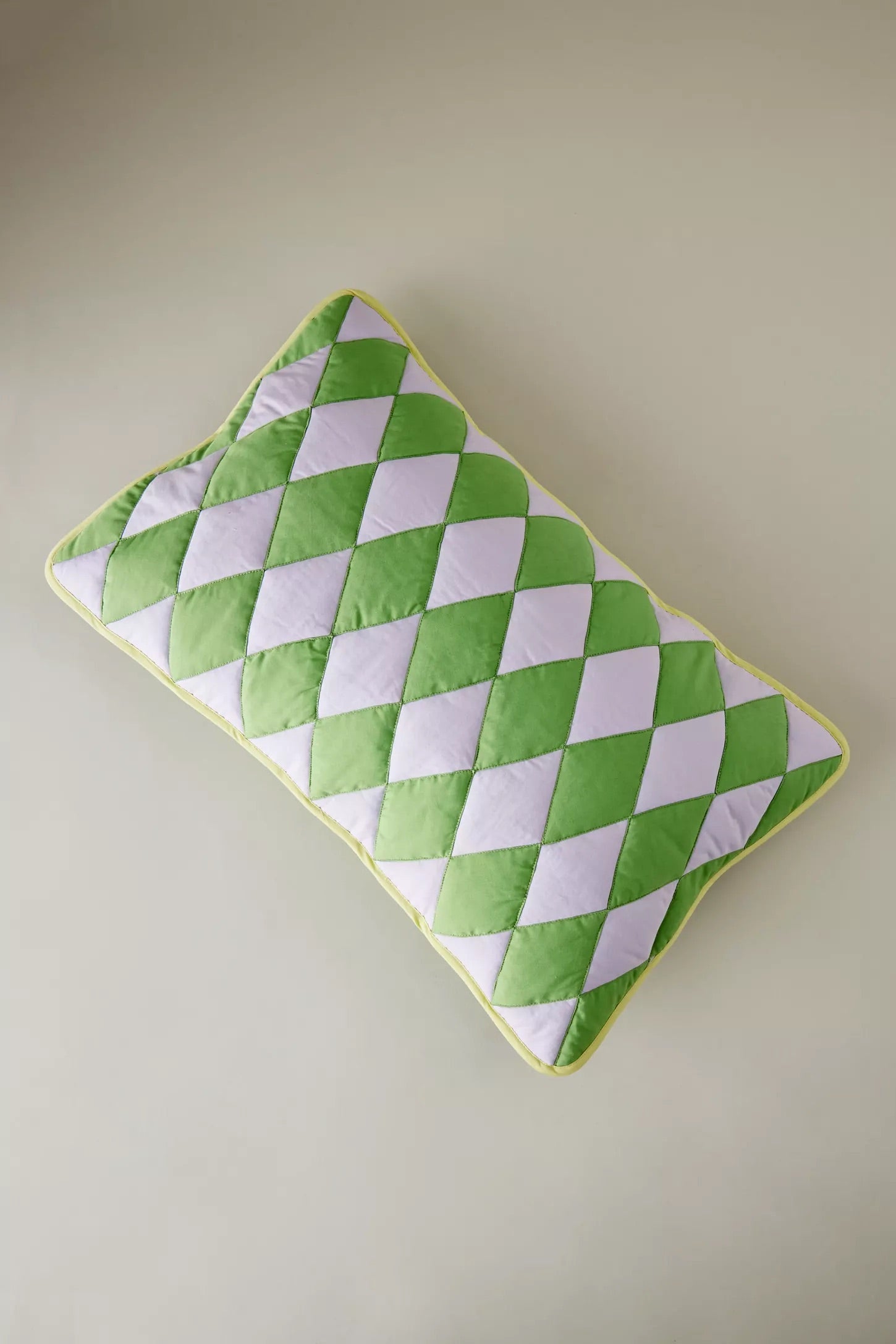 Green Argyle Cotton Cushion