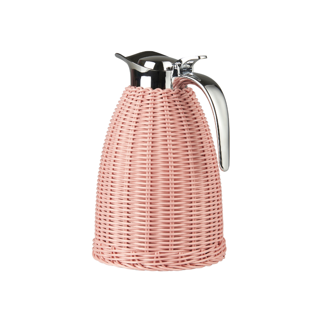 Thermos light pink poly rattan braid