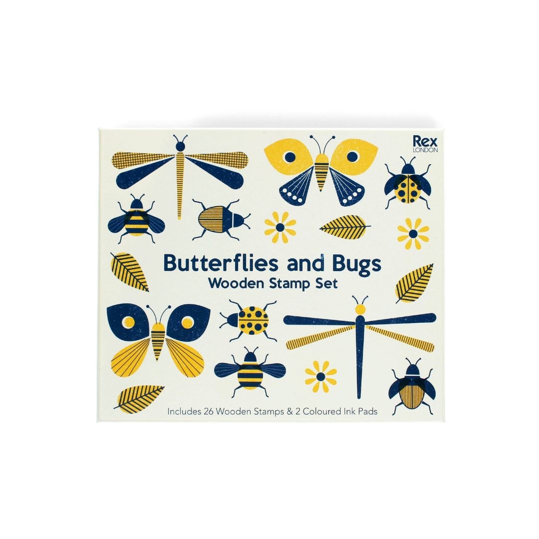 Wooden Stamp Set - Butterflies And Bugs