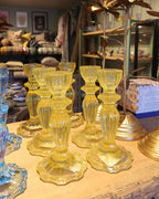 Yellow Glass Candle Holder