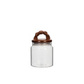 Glass Jar Brown Lid Small