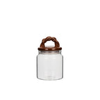 Glass Jar Brown Lid Small