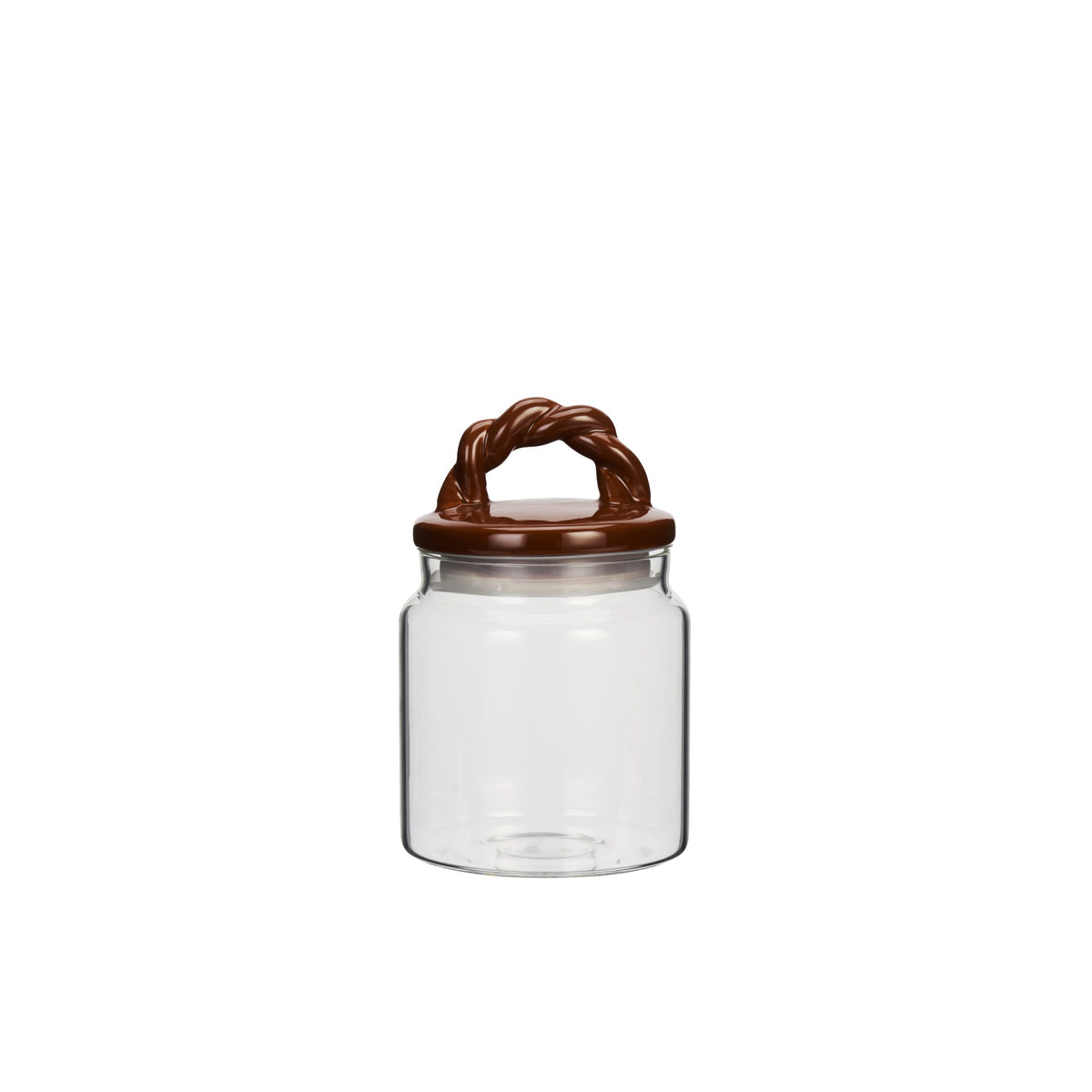 Glass Jar Brown Lid Small