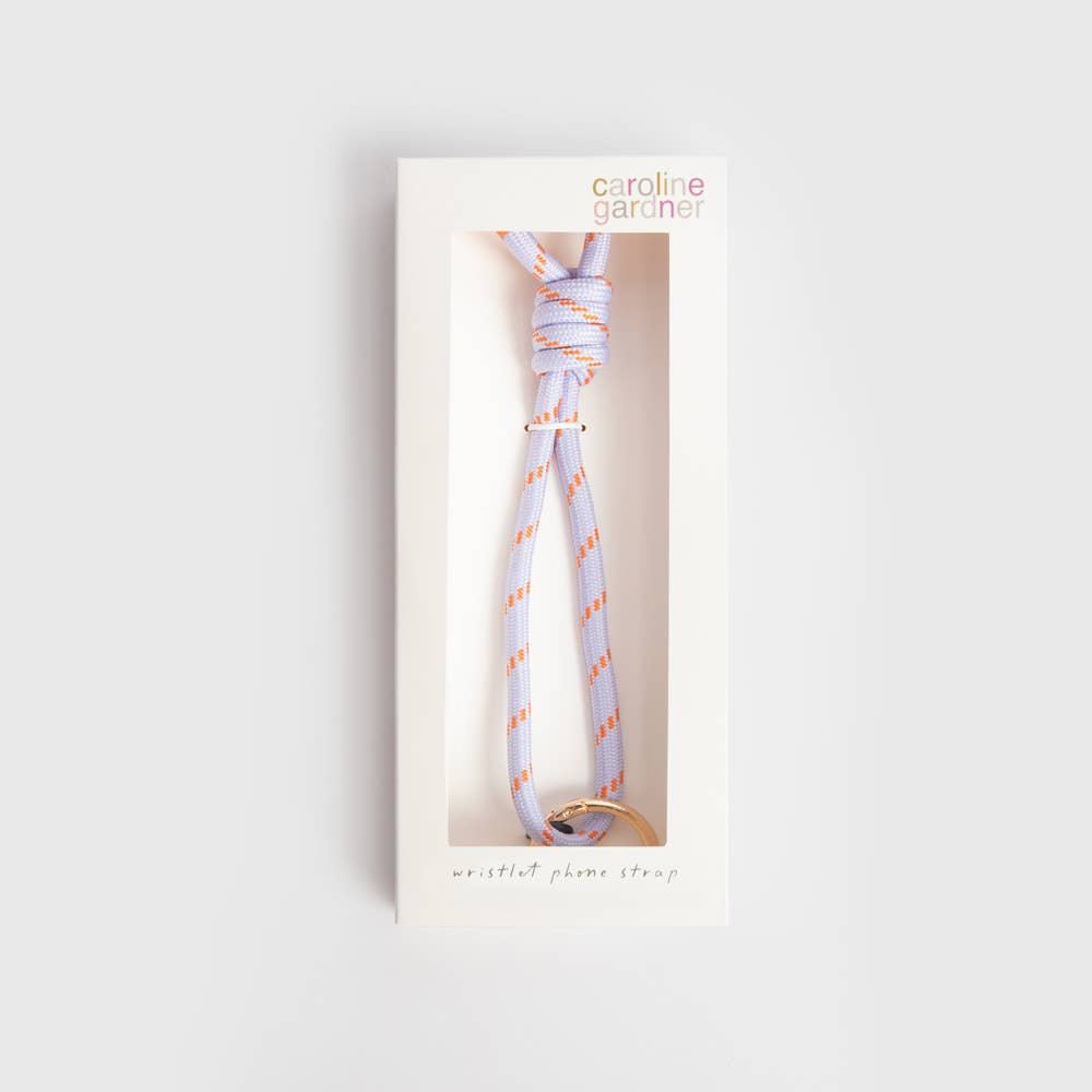 Lilac/Orange Cord Short Phone Strap