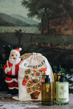 Potted Geranium Drawstring Bag