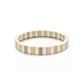 Boho Enamel Tile Bracelet | White and Gold