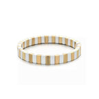 Boho Enamel Tile Bracelet | White and Gold
