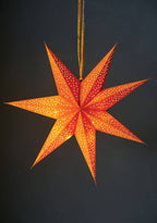 7-Arm Mustard Velvet Star With Glitter & Led's