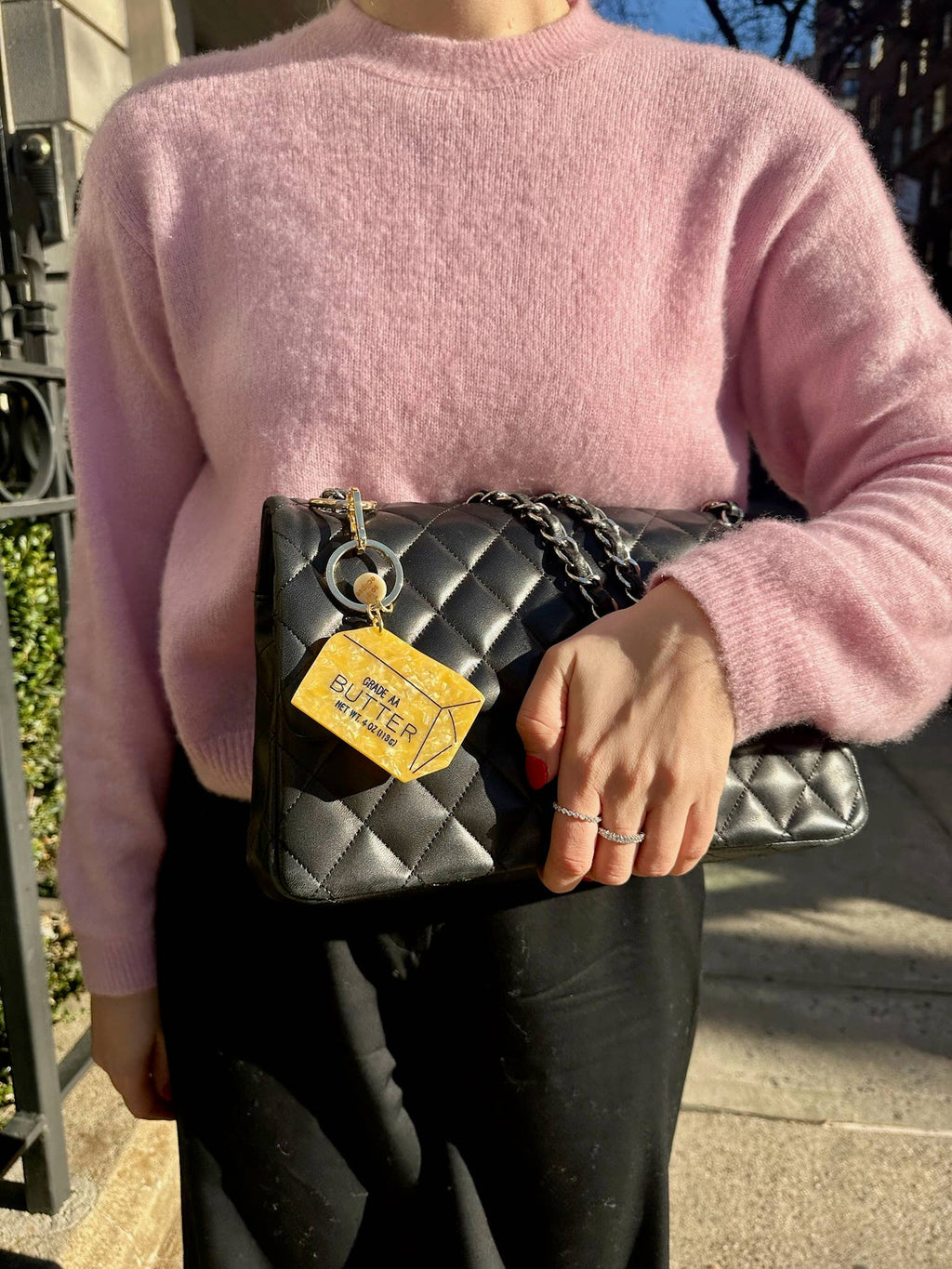 Hand-painted Butter Bag Charm + Keycharm | Eco-Friendly