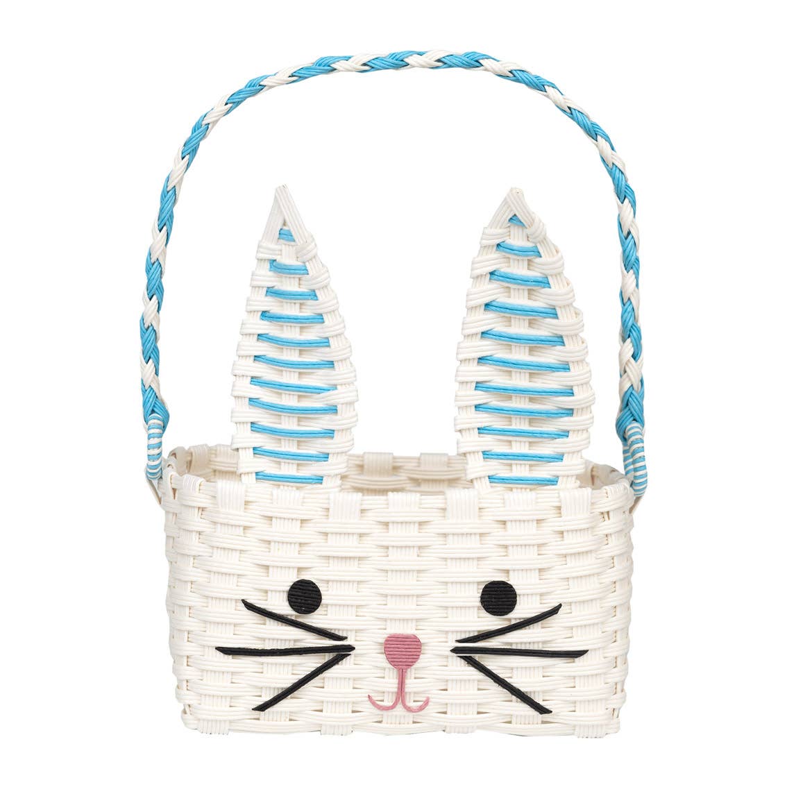 Blue & White Recycled Paper Bunny Shaped Basket