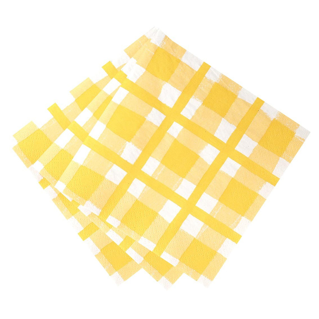 Paper Napkin Check Yellow