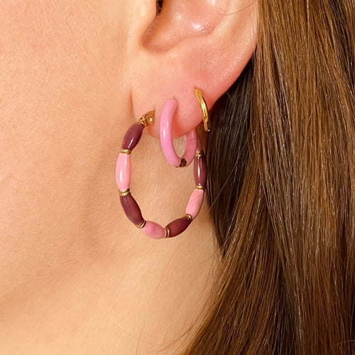 Everyday Candy Stripe Hoops