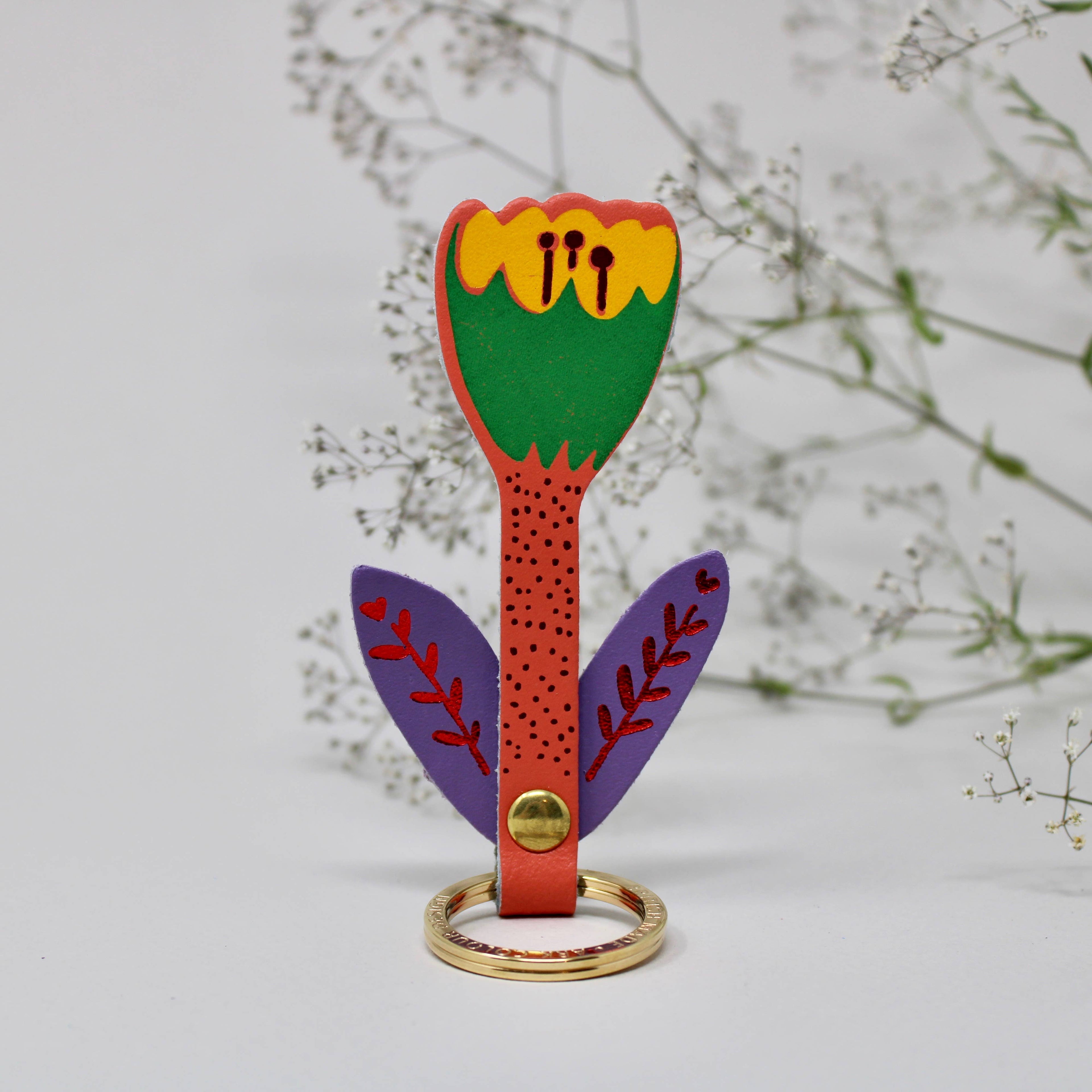 Tulip Flower Key Fob