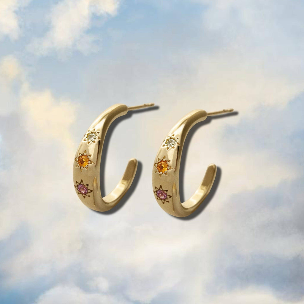 Kaleidoscope Disco Hoop Earrings Gold