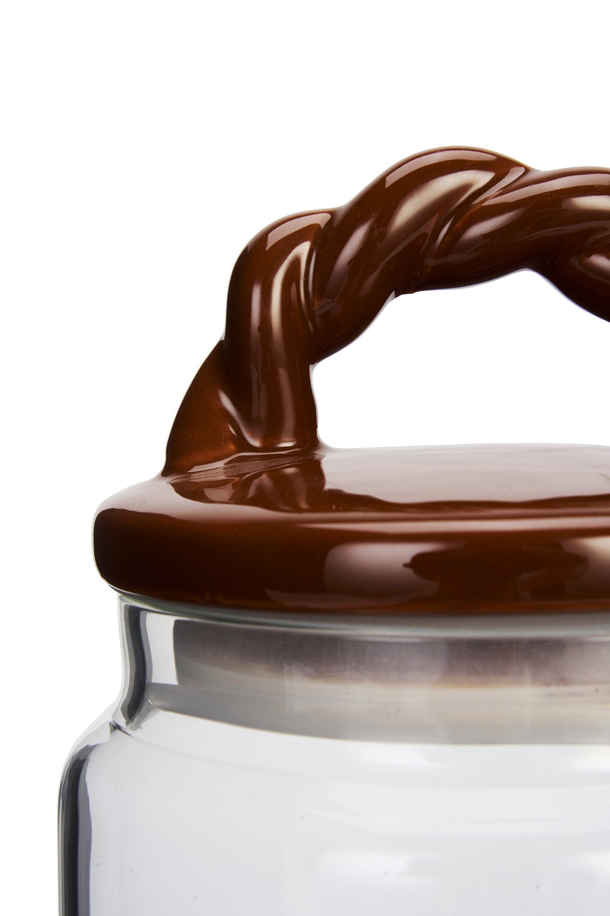 Glass Jar Brown Lid Small