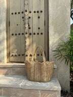 Large Natural Scallop Tote