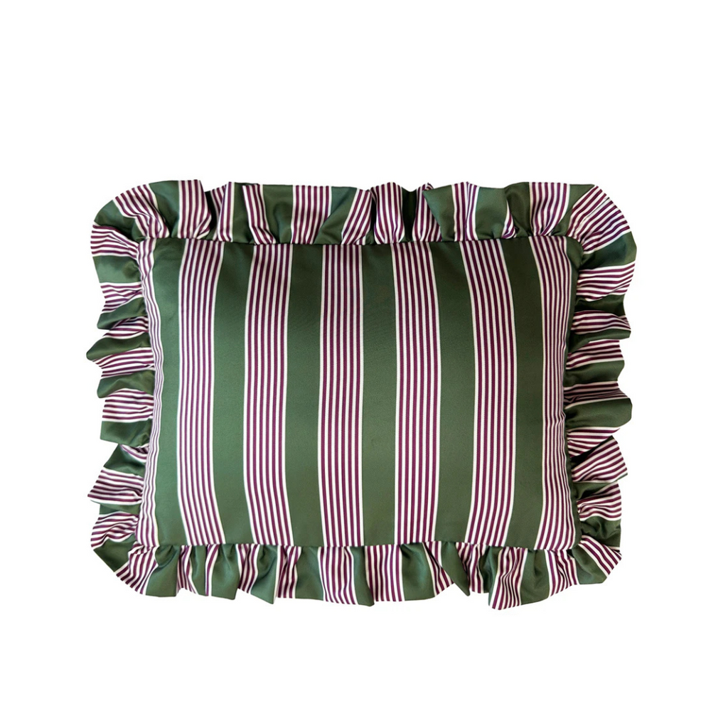 Bath Pillow Pink, Green Stripe