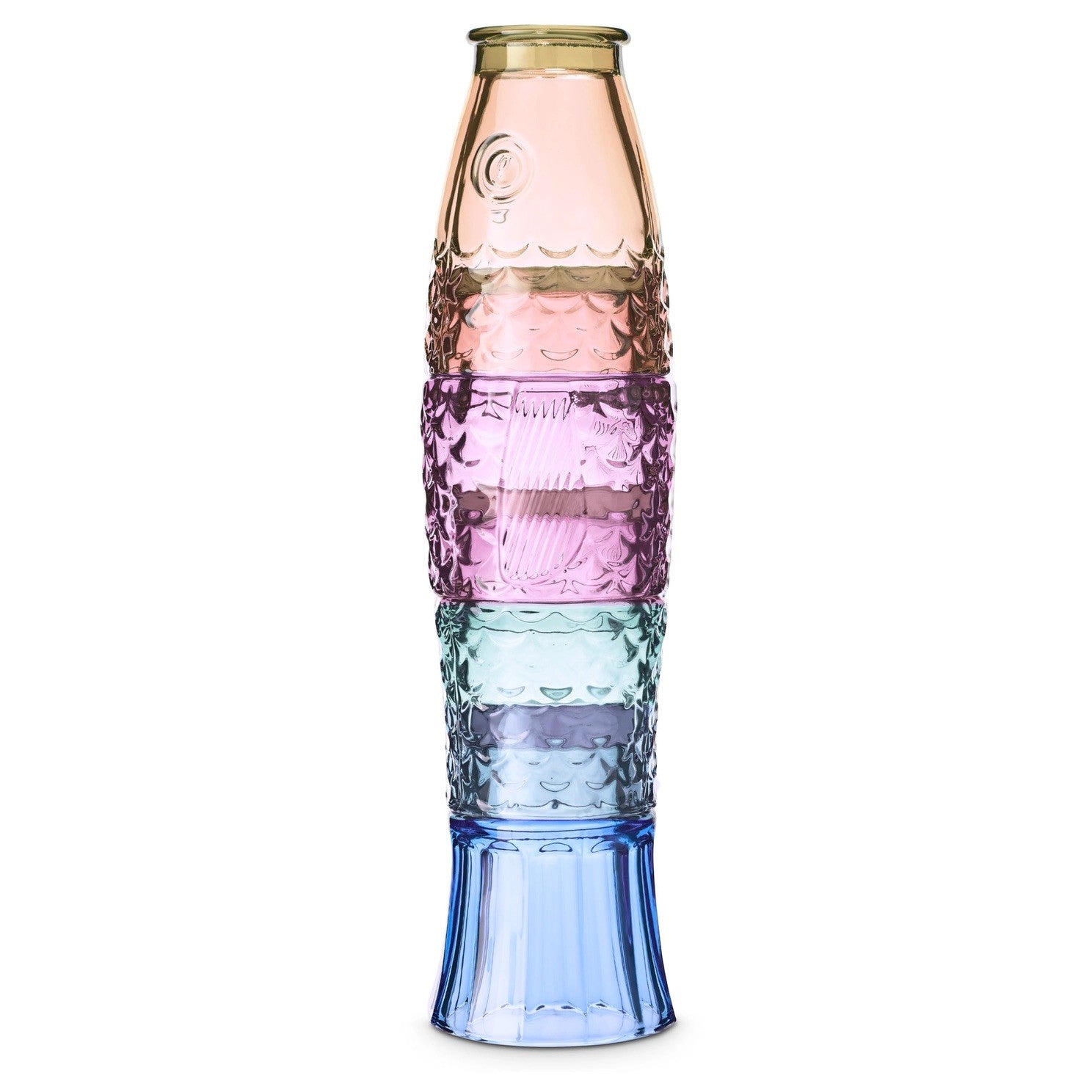 Fish Stacking Drinking Glass - Set of 4 - Rainbow