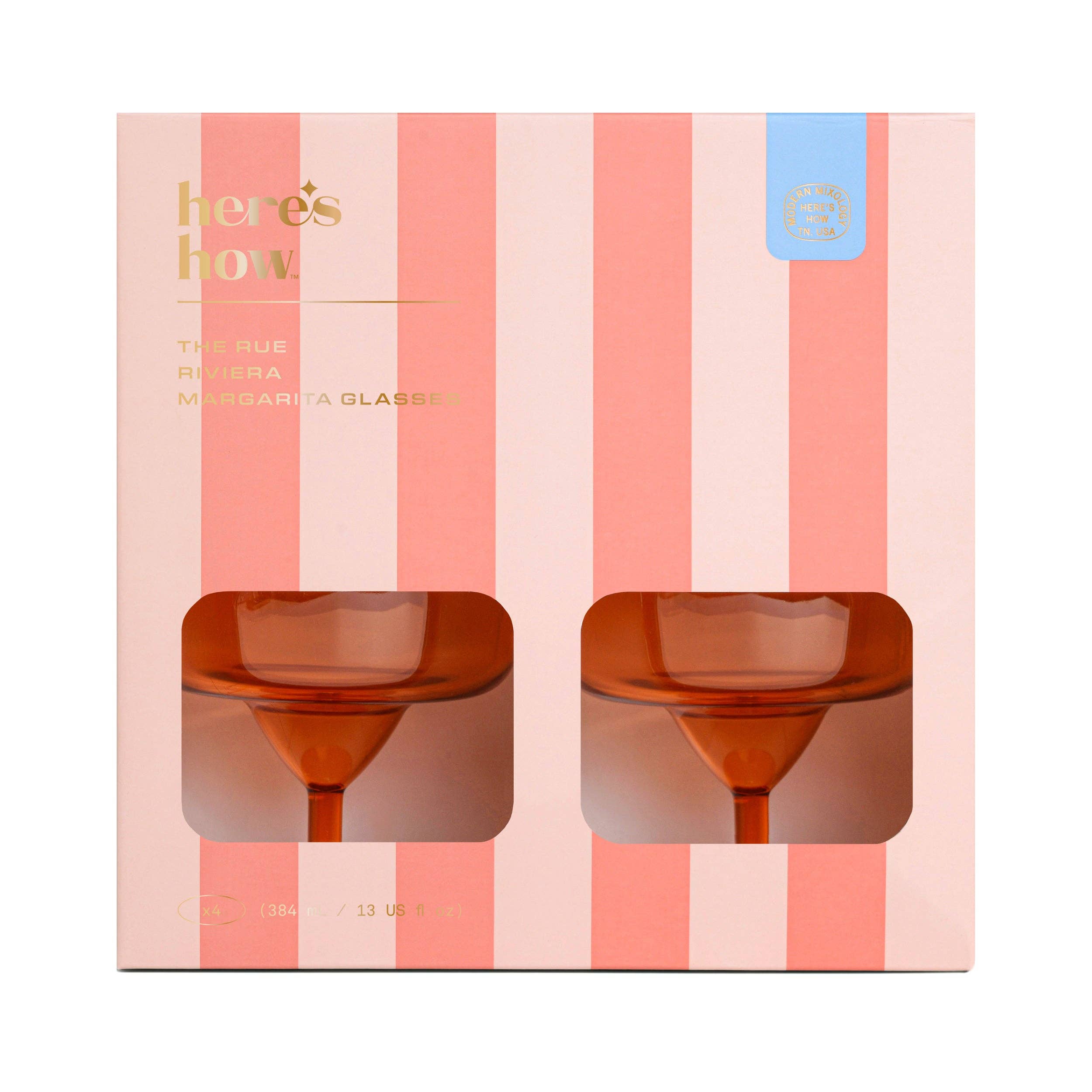 Margarita Glass - Set of 4 - Orange