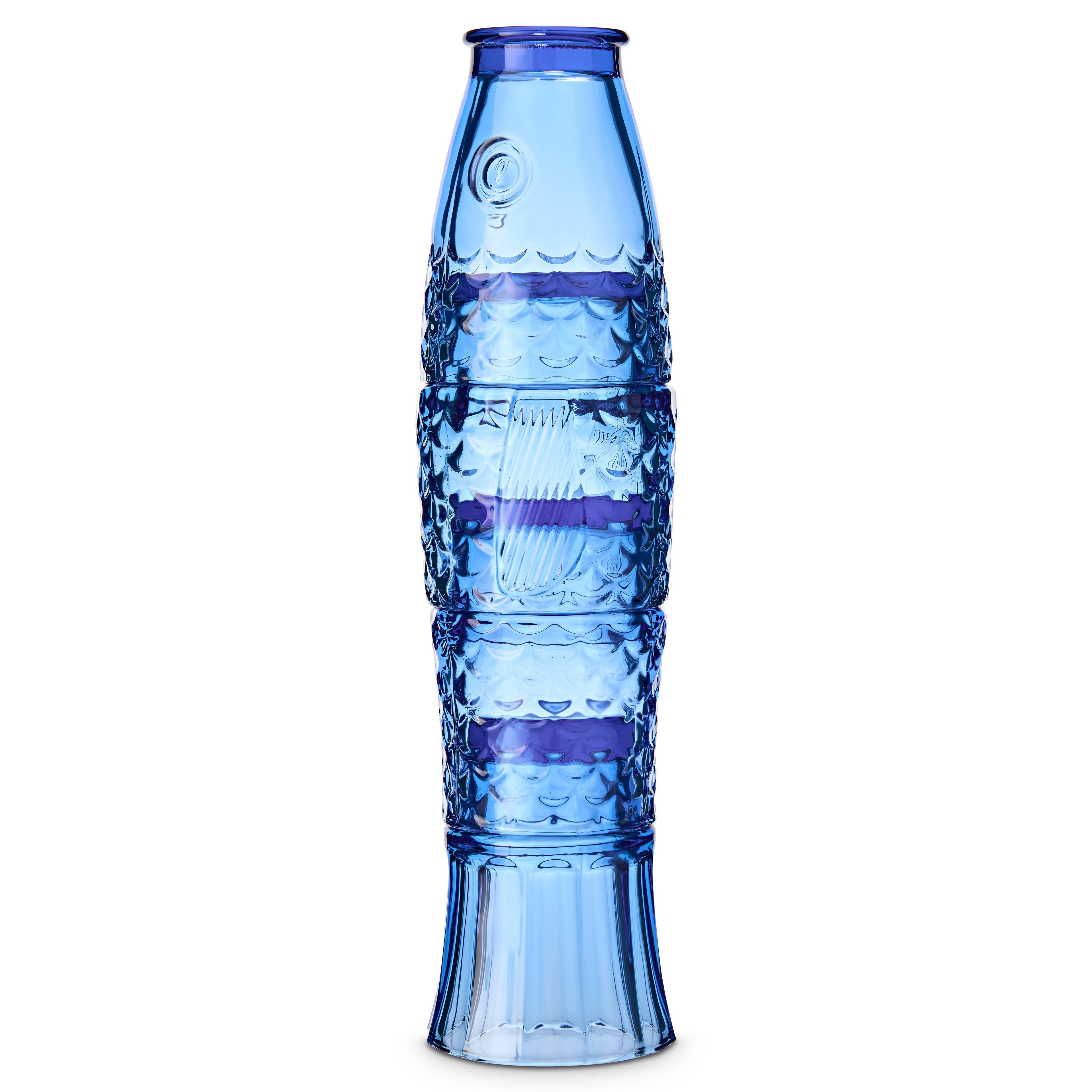 Fish Stacking Drinking Glass - Set of 4 - Blue