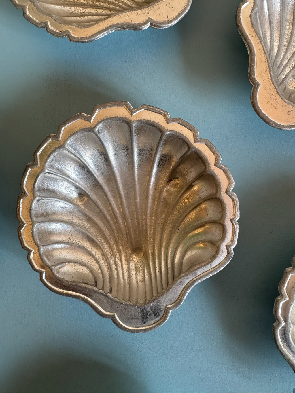 Vintage Tin Shell Trinket Dish