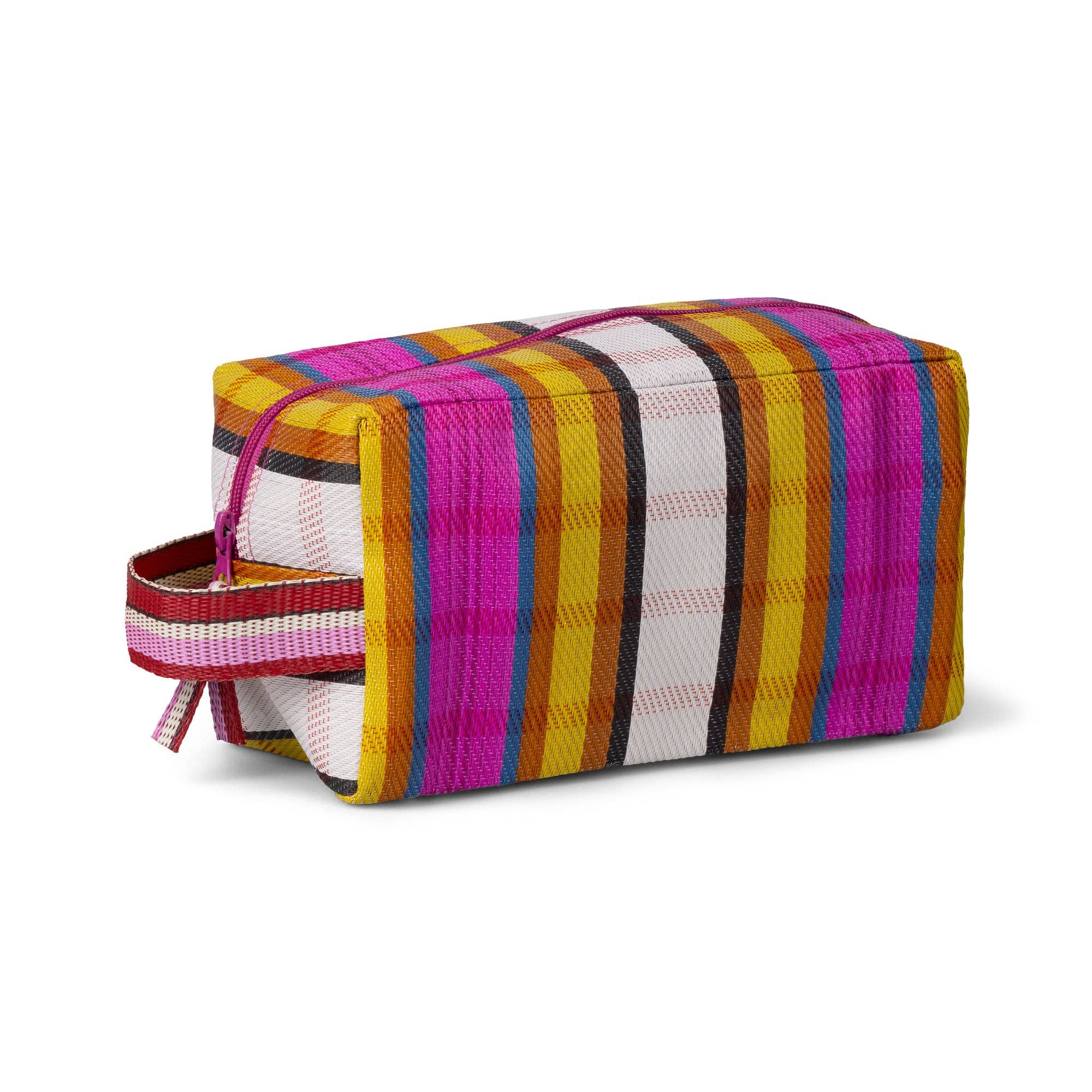 Eco Woven Wash Bag in Indian Yellow and Magenta